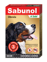SABUNOL obroża ozdobna czarna przeciw kleszczom i pchłom dla psów 50cm