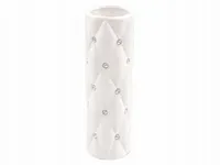 Biały wazon pikowany kryształy cyrkonie glamour