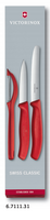 Victorinox czerwony zestaw noży  SWISS CLASSIC  z obieraczką 6.7111.31