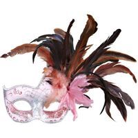 Maska karnawałowa "Wenecka z piórami", różowy mix, Carnival Toys