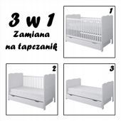 Łóżeczko ISABEL 3w1 140x70 + szuflada + przewijak