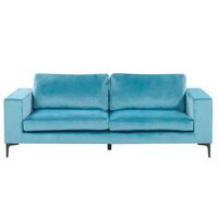 Sofa 3-osobowa welurowa niebieska VADSTENA Lumarko!