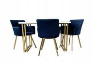 Zestaw GLAMOUR stół rozkładany + krzesła złote