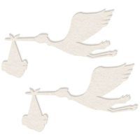Scrapki beermata "Bocian z dzieckiem", 89x52 mm, 2 szt