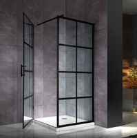 czarna kabina prysznicowa kratki 80x80cm LOFT BLACK INDUSTRIALNA
