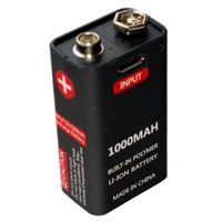 Akumulator bateria 9V 1000mah USB 6LR61 6F22 6AM6 MN1604 Block MN1604