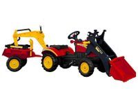 Traktor z Przyczepą i Łyżką na Pedały Benson Czerwony