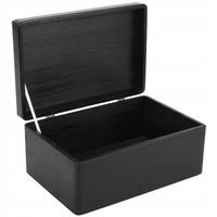Pudełko drewniane czarne z wiekiem 30x20x14 cm