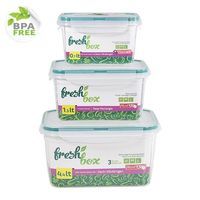Pojemniki do żywności Fresh Box bez BPA komplet 3 sztuki całkowita pojemność 4,4 l