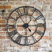Duży metalowy zegar ścienny RETRO loft 50 cm