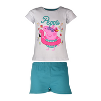 Piżama dla dzieci z krótkim rękawem Świnka Peppa Turkus 92