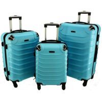 Zestaw 3 walizek PELLUCCI RGL 730 Metaliczno Niebieskie