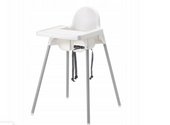 Ikea antilop krzesło do karmienia z pasami + tacka