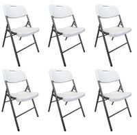 Krzesło cateringowe bankietowe do ogrodu składane tworzywo sztuczne kolor biały zestaw 6szt.