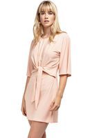New Look Wiązana Sukienka, Pudrowy Róż - 42 / XL