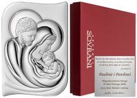 OBRAZEK SREBRNY 12x17cm ŚWIĘTA RODZINA PAMIĄTKA ŚLUBU CHRZTU