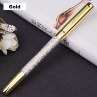 Długopis Szkolny - Biurowy - Z KRYSZTAŁKAMI - Doskonały Prezent Złoty
