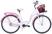 (26K19-S3) Rower miejski damski 26 Kozbike biało-różowy