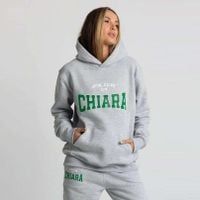 Chiara Wear - Bluza HOODIE nadruk CHIARA skin peach - szara S/M