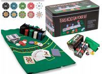ZESTAW DO POKERA ŻETONY 200 szt KARTY MATA POKER