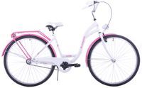 Rower miejski 28 damski Kozbike biało-różowy standard