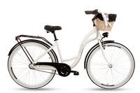 Damski rower miejski Goetze Style ALU 28 3b + kosz / Biało-czarny