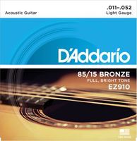 Struny do gitary akustycznej akustyka 85/15 Bronze Daddario EZ910 11-52