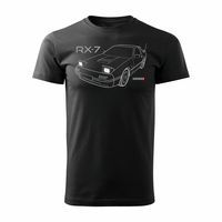 Koszulka z samochodem MAZDA RX-7 RX 7 męska czarna REGULAR XL