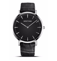 Czarno-srebrny zegarek GeekThink na pasku
