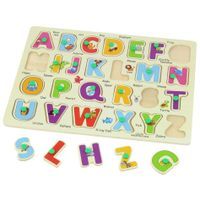 Drewniana Układanka 26 el. Puzzle Literki Alfabet