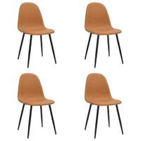 Krzesła stołowe, 4 szt., 45x54,5x87 cm, jasny brąz, ekoskóra