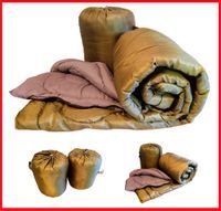 GRUBY ŚPIWÓR KHAKI WOJSKOWY KOŁDRA MATA 1,5 KG 190X75 + POKROWIEC PL