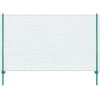 Siatka ogrodzeniowa ze słupkami, stal, 25 x 1,5 m, zielony