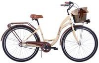 (K23) Rower miejski damski Kozbike 28 kremowo-brązowy