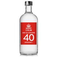 Etykieta na butelkę "Urodziny 40 Keep Calm", 85x120 mm, 5 szt