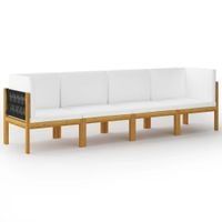 Lumarko 4-osobowa sofa ogrodowa z poduszkami, lite drewno akacjowe