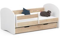 Łóżko dziecięce 140x70 SMILE z materacem i szufladą dąb sonoma