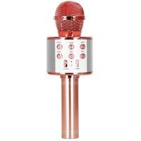Mikrofon bezprzewodowy do karaoke z głośnikiem bluetooth różowy