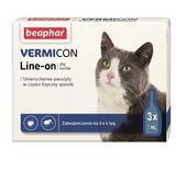 Krople przeciw pasożytom dla kotów Vermicon Line-On 3 x 1 ml