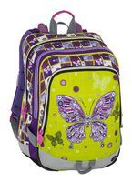 Trzykomorowy plecak szkolny dla dziewczynki Bagmaster, motyl