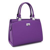 FLORA&CO torebka sztywna klasyczna elegancka z paskiem V164 fioletowa