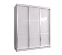 Szafa przesuwna VINET I 180 cm biała/biały połysk