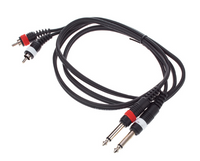 Kabel przewód sygnałowy Jack 6,3 mm - RCA 1,5 m