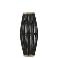 Lampa wisząca, czarna, wiklinowa, 40 W, 23x55 cm, owalna, E27