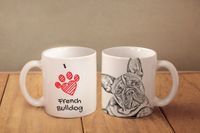 Buldog francuski - kubek z wizerunkiem psa i napisem "I love...". Wysokiej jakości kubek ceramiczny.
