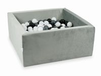 Suchy basen z piłeczkami 400 sztuk 90x90x40 Velvet szary (białe, grafitowe, czarne, białe sweterkowe)