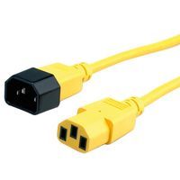 ROLINE Kabel zasilający do monitora IEC320 C14/C13 1.8m żółty