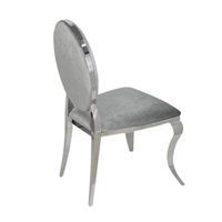 Krzesło Ludwik II glamour Dark Grey nowoczesne krzesło tapicerowane