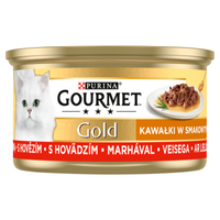 Gourmet Gold Karma dla kotów kawałki w smakowitym sosie z wołowiną 85g