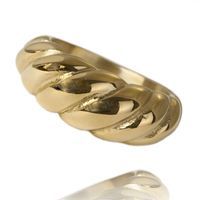 Pierścionek stal szlachetna platerowana 14k złotem PST827, Rozmiar pierścionków: US8 EU17